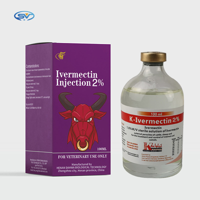 الأدوية البيطرية عن طريق الحقن Ivermectin 1٪ Injection for الماشية والأمراض الطفيلية الخنازير 50 ​​مل 100 مل