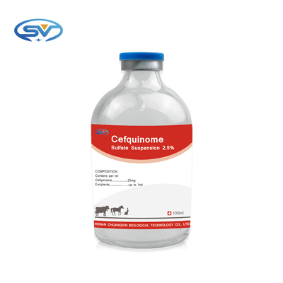 Cefquinome Sulfate 2.5٪ معلق أدوية بيطرية عن طريق الحقن للأبقار عجول الأغنام الخيول والكلاب والقطط