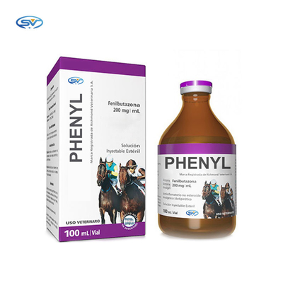 الأدوية البيطرية عن طريق الحقن Phenylbutazone 20 ٪ محلول للحقن لاستخدام الخيول ، 100 مل