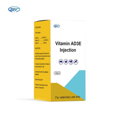 الأدوية البيطرية القابلة للحقن فيتامين Ad3e حقن للأغنام الماشية 100 مل / زجاجة