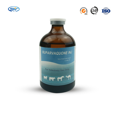 GMP الأدوية البيطرية القابلة للحقن Buparvaquone 50mg / Ml للماشية العجول الأغنام الماعز الكلاب القطط
