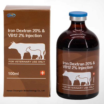 الحديد ديكستران 20% دواء بيطري للحقن و Vb12 2% 100ml للحيوانات نقص الحديد