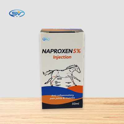 5٪ نابروكسين 50 مجم / مل الأدوية البيطرية القابلة للحقن المضادة للالتهابات وتخفيف الحمى